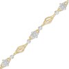 Thumbnail Image 1 of 1/10 CT. T.W. Diamond Alternating Flower Bracelet in 10K Gold – 7.5"