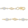 Thumbnail Image 3 of 1/10 CT. T.W. Diamond Alternating Flower Bracelet in 10K Gold – 7.5"