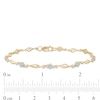 Thumbnail Image 4 of 1/10 CT. T.W. Diamond Alternating Flower Bracelet in 10K Gold – 7.5"