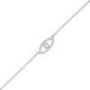 Thumbnail Image 1 of Diamond Accent Evil Eye Anklet in Sterling Silver - 10"