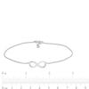 Thumbnail Image 2 of 1/20 CT. T.W. Diamond Infinity Anklet in Sterling Silver - 10"