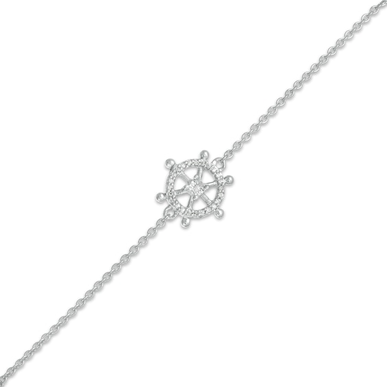 1/20 CT. T.w. Diamond Helm Anklet in Sterling Silver - 10"