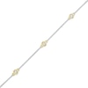 Thumbnail Image 0 of Diamond Accent Station Anklet in Sterling Silver and 10K Gold - 10"