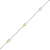 Thumbnail Image 1 of Diamond Accent Station Anklet in Sterling Silver and 10K Gold - 10"