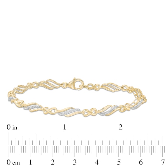 1/4 CT. T.w. Diamond Alternating Infinity Bracelet in 10K Gold â 7.5"