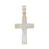 Thumbnail Image 0 of Men's 1/4 CT. T.W. Diamond Double Row Cross Necklace Charm in 10K Gold