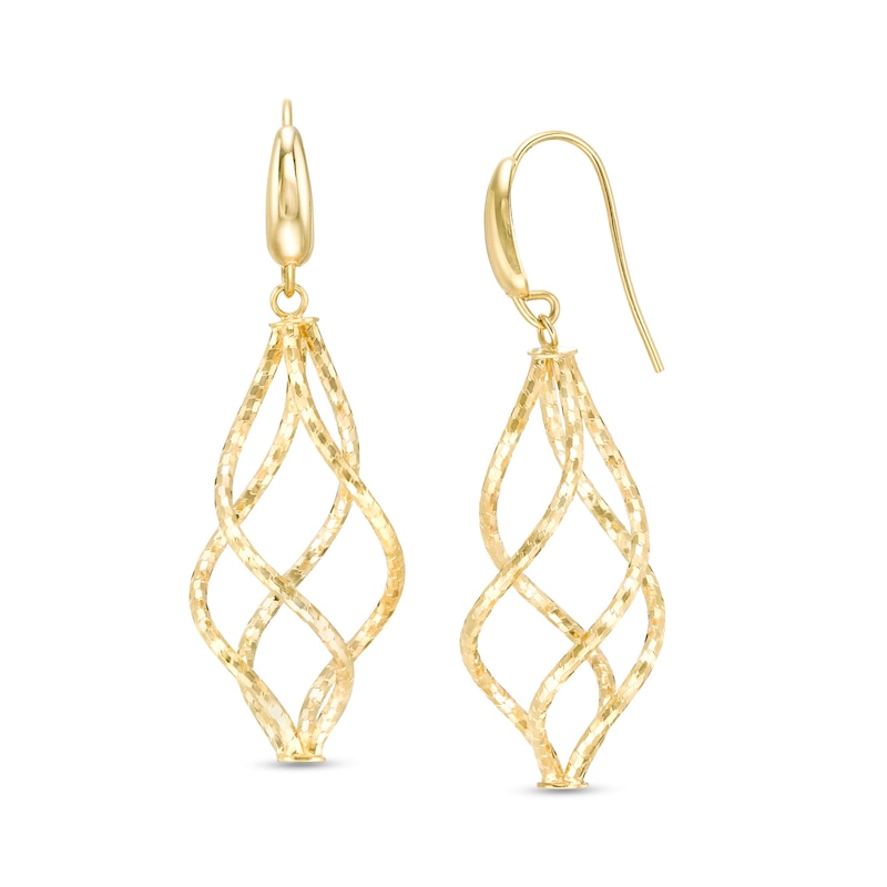 Made in Italy Cascading Twist Drop Earrings in 14K Gold