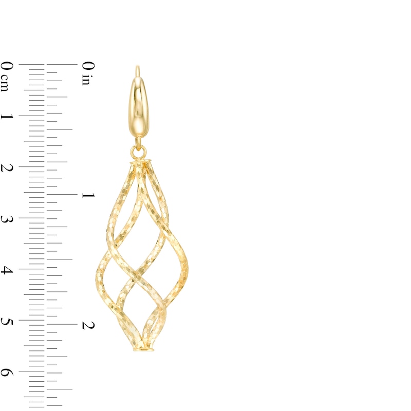 Main Image 3 of Made in Italy Cascading Twist Drop Earrings in 14K Gold