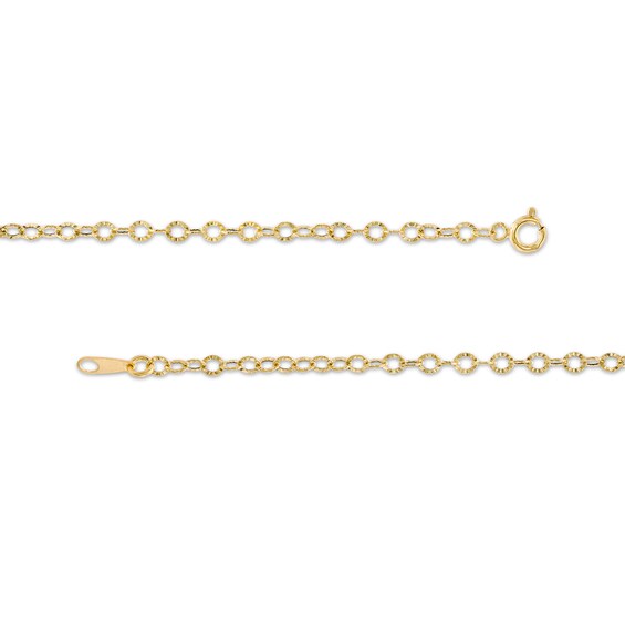 Made in Italy Graduated Diamond-Cut Cable Chain Necklace in Hollow 10K Gold - 18"