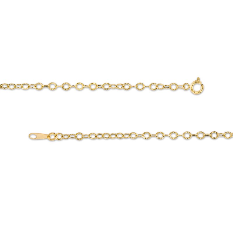 Main Image 2 of Made in Italy Graduated Diamond-Cut Cable Chain Necklace in Hollow 10K Gold - 18"
