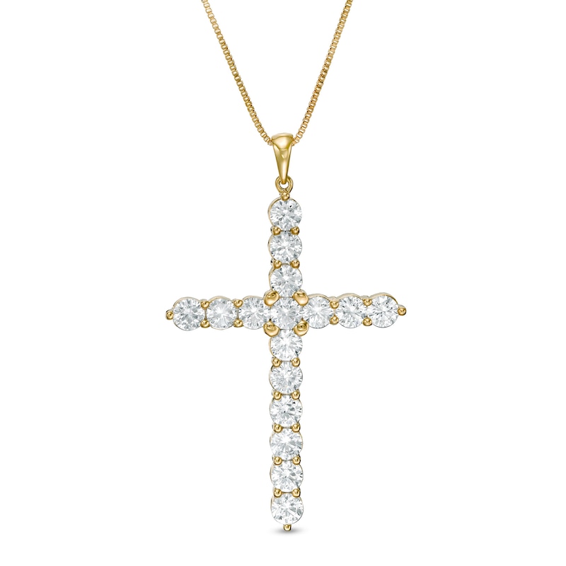 Main Image 1 of 4 CT. T.W. Diamond Vintage-Style Cross Pendant in 14K Gold