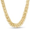 Thumbnail Image 1 of Graduated Woven Multi-Row Link Chain Necklace in 10K Gold - 18"