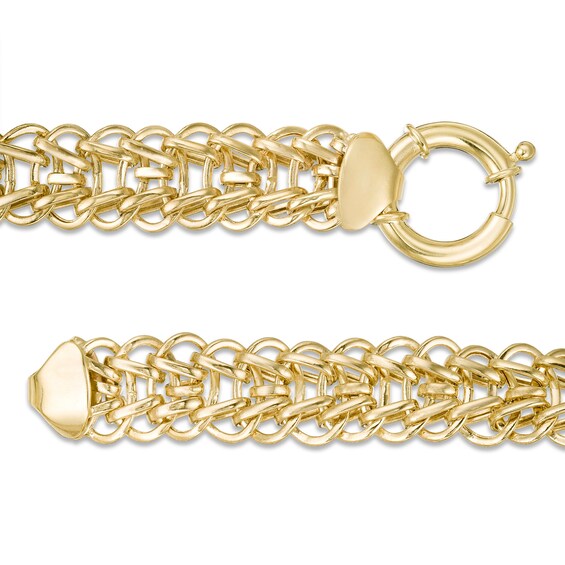 Graduated Woven Multi-Row Link Chain Necklace in 10K Gold - 18"