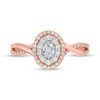 Thumbnail Image 4 of 1/4 CT. T.W. Diamond Double Oval Frame Twist Engagement Ring in 10K Rose Gold