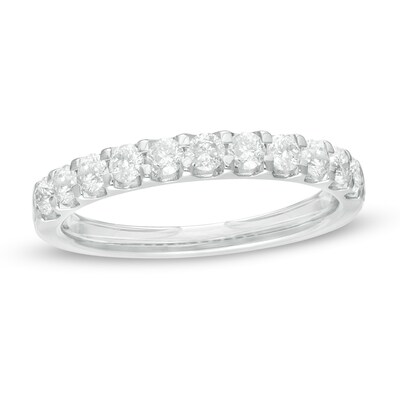 Solid 10k White Gold Round Diamond Bead Dot Stackable Engagement Wedding Anniversary Ring Band 1//20 Ct Size 7