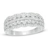 Thumbnail Image 1 of 1/4 CT. T.W Diamond Scallop-Edged Multi-Row Anniversary Ring in 10K White Gold