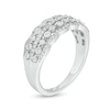 1/4 CT. T.W Diamond Scallop-Edged Multi-Row Anniversary Ring in 10K White Gold