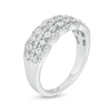 Thumbnail Image 3 of 1/4 CT. T.W Diamond Scallop-Edged Multi-Row Anniversary Ring in 10K White Gold
