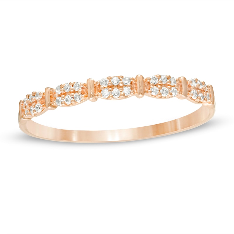 Main Image 1 of 1/15 CT. T.W. Diamond Stackable Anniversary Band in 10K Rose Gold