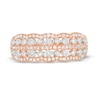 Thumbnail Image 4 of 1/4 CT. T.W Diamond Scallop-Edged Multi-Row Anniversary Ring in 10K Rose Gold