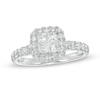 Thumbnail Image 1 of 1 CT. T.W. Quad Princess-Cut Diamond Frame Engagement Ring in 14K White Gold