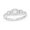 Thumbnail Image 0 of 1/4 CT. T.W. Diamond Past Present Future® Frame Twist Engagement Ring in 10K White Gold