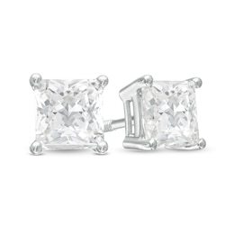 2 CT. T.W. Princess-Cut Diamond Solitaire Stud Earrings in 14K White Gold