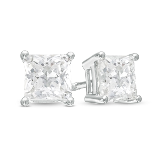 White Sapphire Exquisite Stud Earrings in Solid sterling Silver ~ 2.75 ct. 