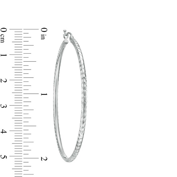 50.0mm Diamond-Cut Hoop Earrings in 10K White Gold