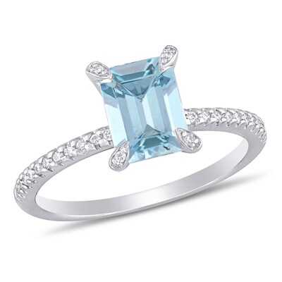 0.5 ct Brilliant Round Cut Designer Genuine Flawless Natural Aquamarine Stone 14K 18K Rose Gold Solitaire Ring