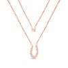 Thumbnail Image 1 of 1/4 CT. T.W. Diamond Horseshoe Double Strand Layered Necklace in 10K Rose Gold