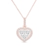 Thumbnail Image 0 of 1/4 CT. T.W. Composite Diamond Heart-Shaped Frame Pendant in 10K Rose Gold