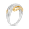 Thumbnail Image 3 of 1/6 CT. T.W. Diamond Wave Looped Ring in Sterling Silver and 10K Gold