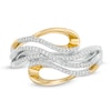 Thumbnail Image 4 of 1/6 CT. T.W. Diamond Wave Looped Ring in Sterling Silver and 10K Gold