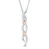 Thumbnail Image 1 of Diamond Accent Twist Heart Pendant in Sterling Silver and 10K Rose Gold