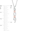 Thumbnail Image 4 of Diamond Accent Twist Heart Pendant in Sterling Silver and 10K Rose Gold