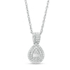 Thumbnail Image 1 of 1/4 CT. T.W. Composite Diamond Double Pear-Shaped Frame Pendant in 10K White Gold