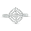 Thumbnail Image 3 of 1/4 CT. T.W. Composite Diamond Double Tilted Cushion Frame Ring in 10K White Gold