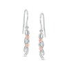 Thumbnail Image 1 of 1/20 CT. T.W. Diamond Twist Heart Drop Earrings in Sterling Silver and 10K Rose Gold