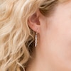 Thumbnail Image 2 of 1/20 CT. T.W. Diamond Twist Heart Drop Earrings in Sterling Silver and 10K Rose Gold