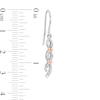 Thumbnail Image 3 of 1/20 CT. T.W. Diamond Twist Heart Drop Earrings in Sterling Silver and 10K Rose Gold
