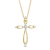 Thumbnail Image 1 of 1/10 CT. T.W. Diamond Looped Cross Pendant in 10K Gold