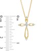Thumbnail Image 3 of 1/10 CT. T.W. Diamond Looped Cross Pendant in 10K Gold