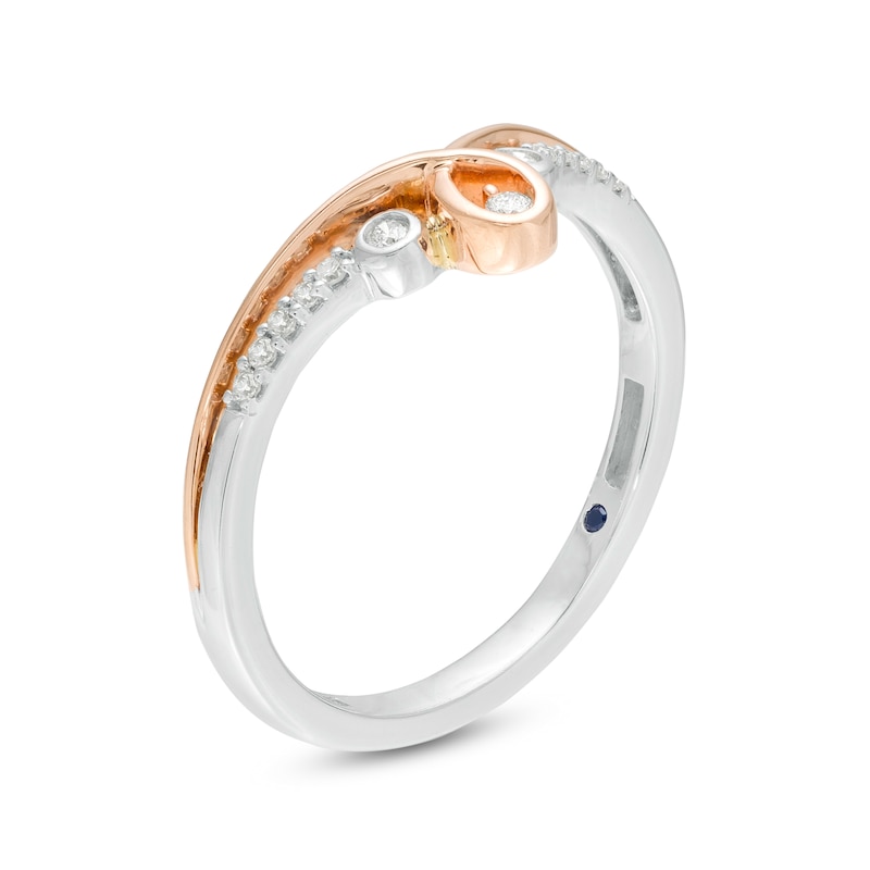 Main Image 3 of Cherished Promise Collection™ 1/10 CT. T.W. Diamond Loop Promise Ring in 10K Two-Tone Gold