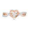 Thumbnail Image 4 of Cherished Promise Collection™ 1/8 CT. T.W. Diamond Heart Frame Promise Ring in 10K Two-Tone Gold