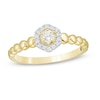 Thumbnail Image 0 of Cherished Promise Collection™ 1/6 CT. T.W. Diamond Hexagonal Frame Beaded Shank Promise Ring in 10K Gold