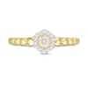 Thumbnail Image 3 of Cherished Promise Collection™ 1/6 CT. T.W. Diamond Hexagonal Frame Beaded Shank Promise Ring in 10K Gold