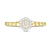 Thumbnail Image 4 of Cherished Promise Collection™ 1/6 CT. T.W. Diamond Hexagonal Frame Beaded Shank Promise Ring in 10K Gold