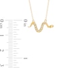 Thumbnail Image 3 of 1/20 CT. T.W. Diamond Snake Necklace in 10K Gold - 17"