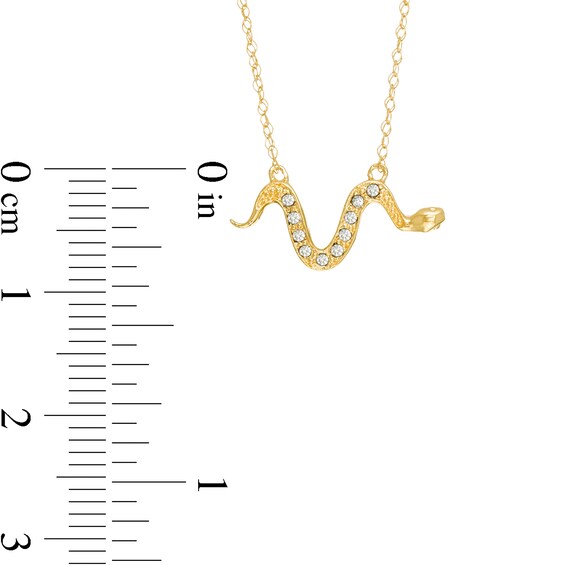 1/20 CT. T.w. Diamond Snake Necklace in 10K Gold - 17"